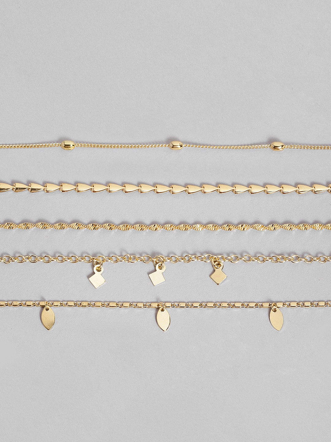 

Accessorize Pack of 5 Delicate Bracelets, Gold