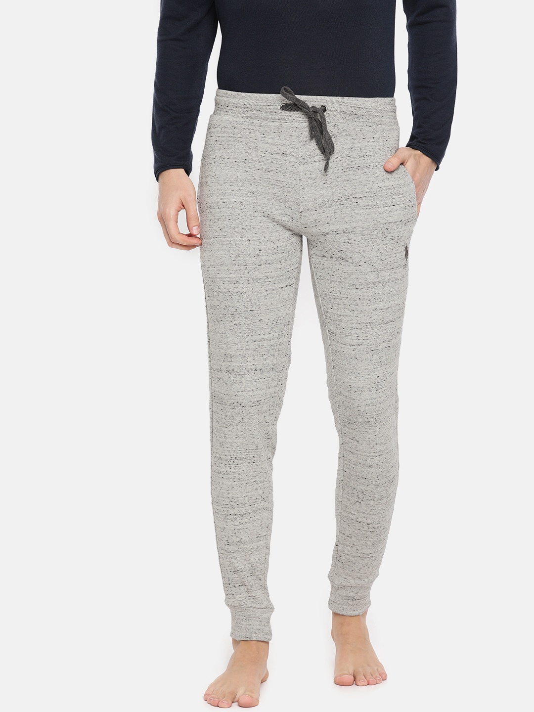 

U.S. Polo Assn. Men Grey Solid Lounge Jogger Pants Z9I603-010-PL