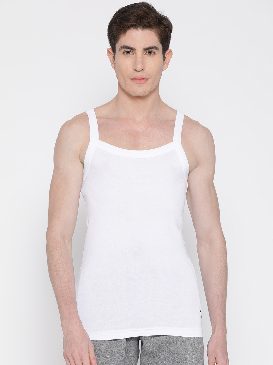 

U.S. Polo Assn. Men White Solid Innerwear Vest