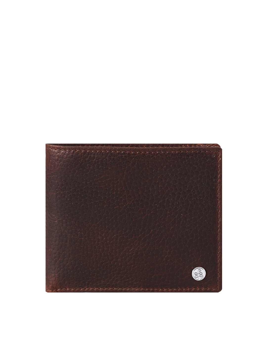 

Eske Men Coffee Brown Textured Two Fold Leather Wallet