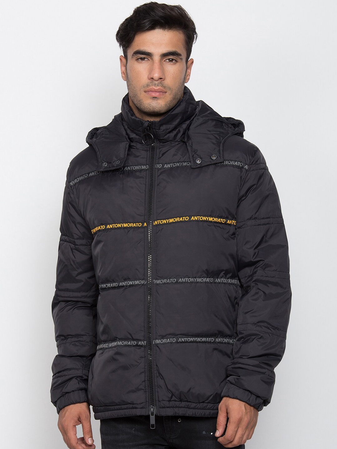 

Antony Morato Men Black Printed Padded Jacket