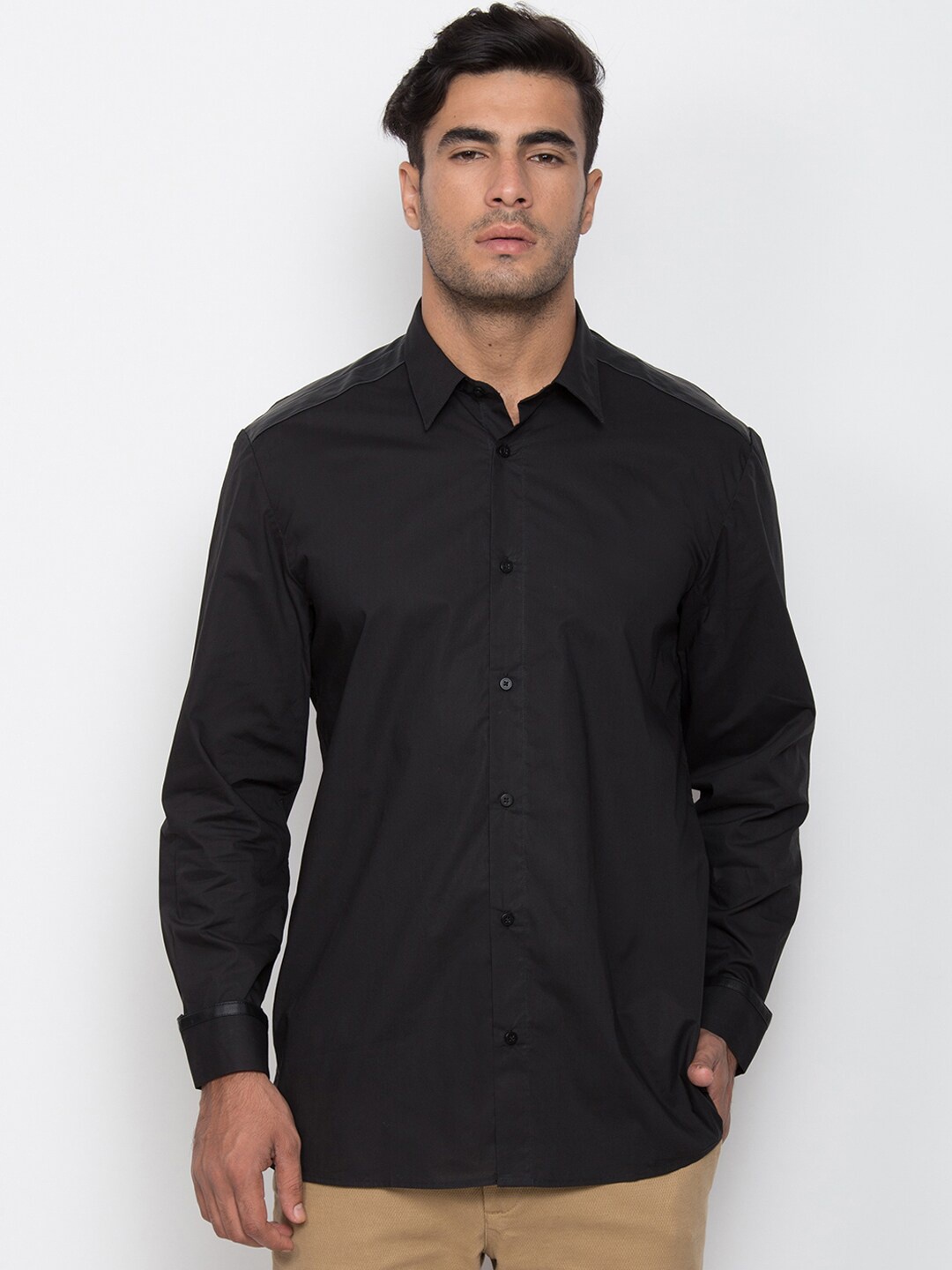 

Antony Morato Men Black Slim Fit Solid Casual Shirt