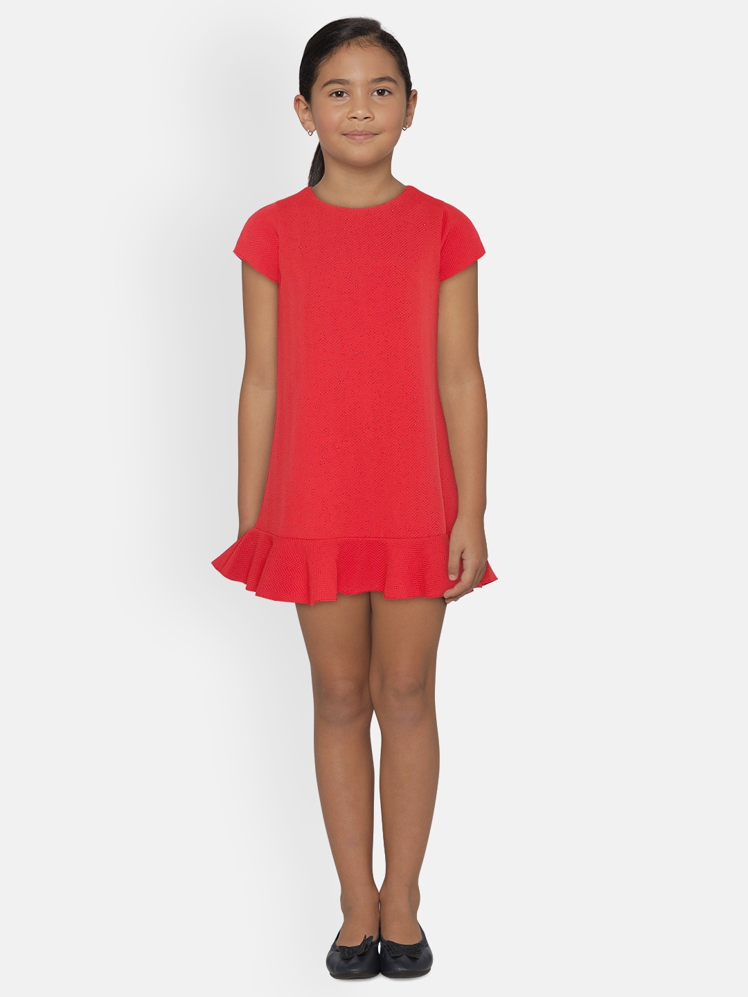 

Allen Solly Junior Girls Red Solid A-Line Dress