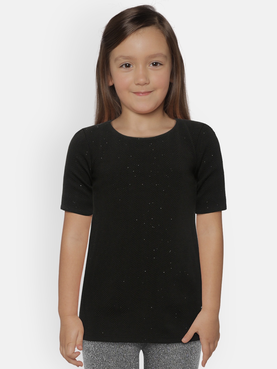 

Allen Solly Junior Girls Black Self Design A-Line Dress