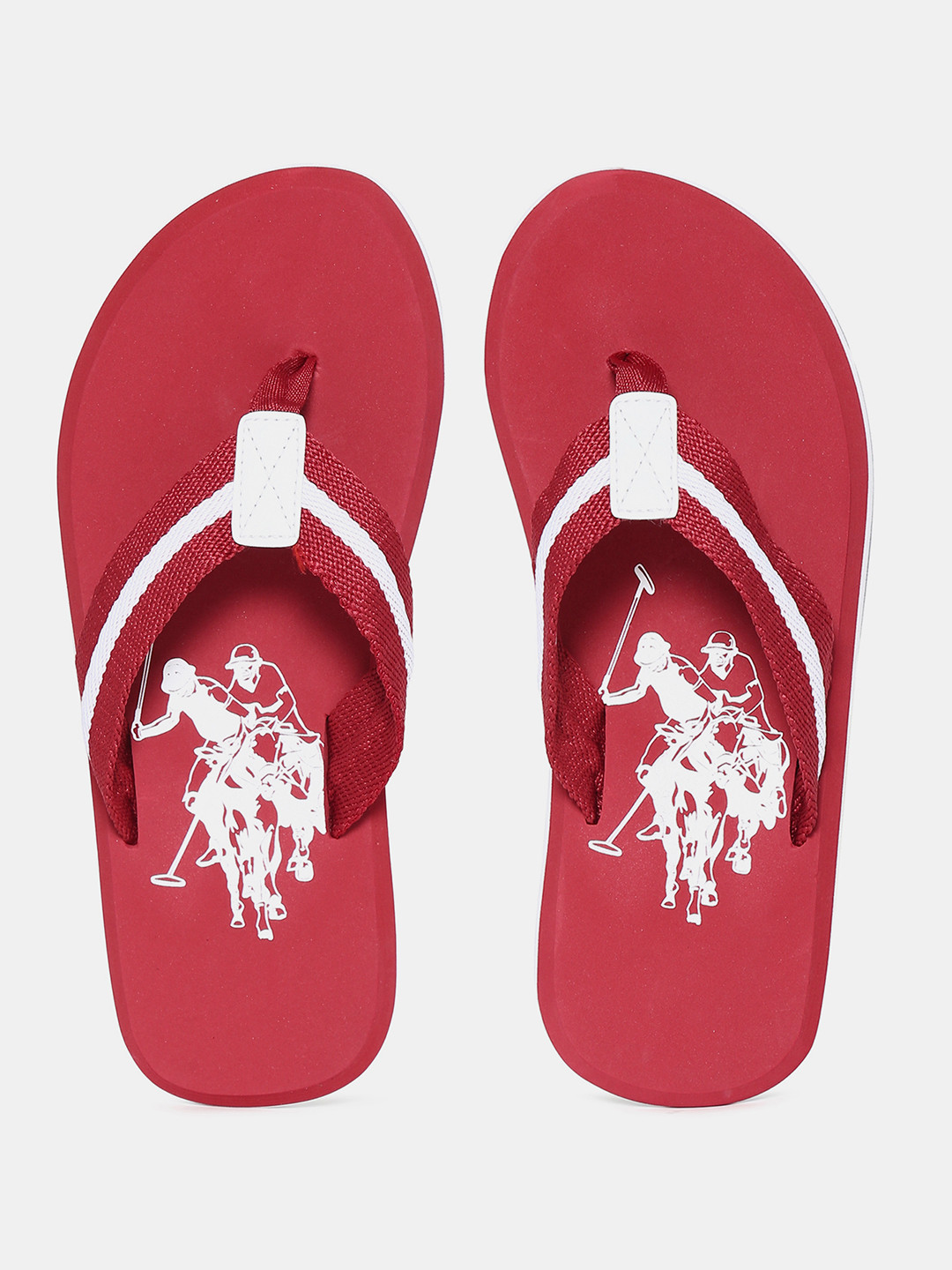 

U.S. Polo Assn. Men Red Printed Thong Flip-Flops