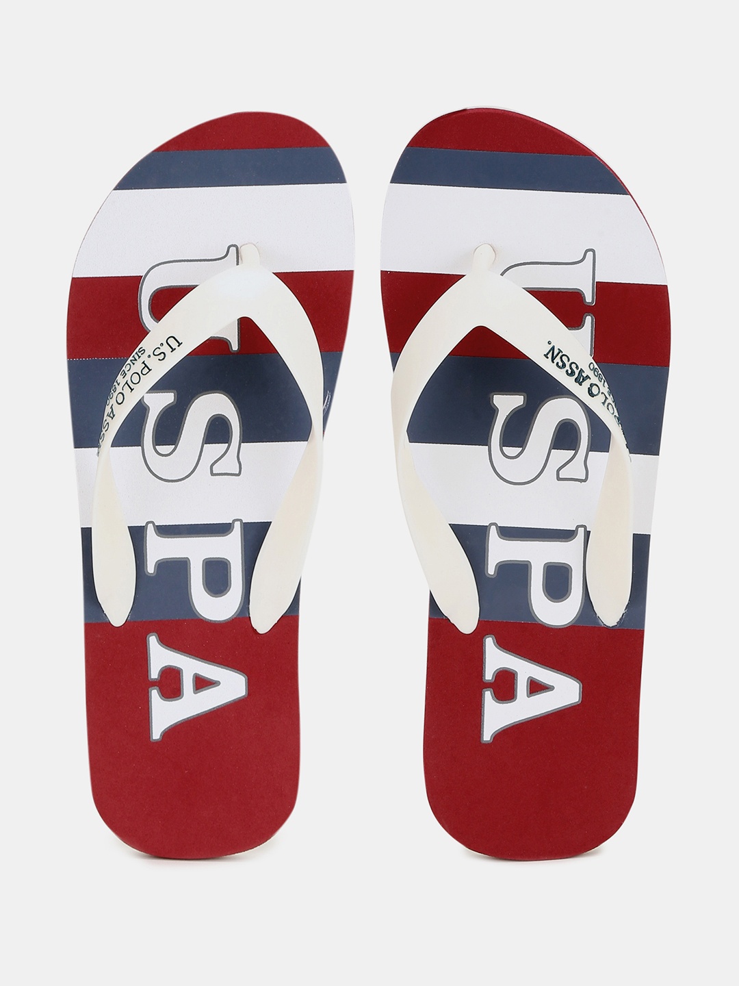 

U.S. Polo Assn. Men Red Printed Thong Flip-Flops