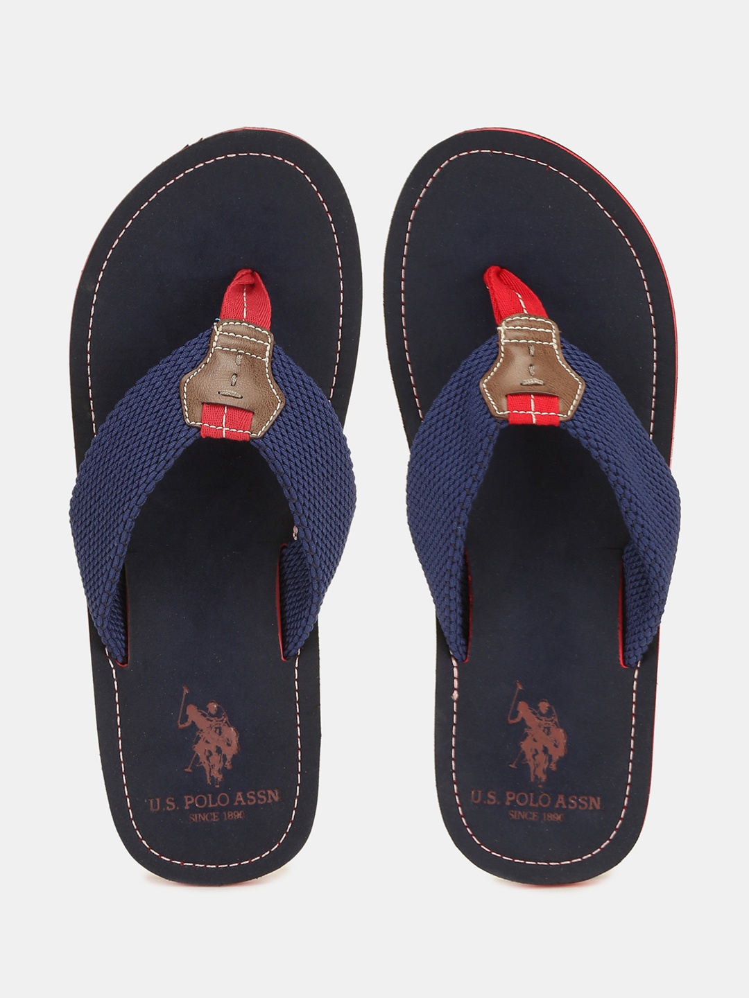 

U.S. Polo Assn. Men Navy Blue Solid Thong Flip Flops