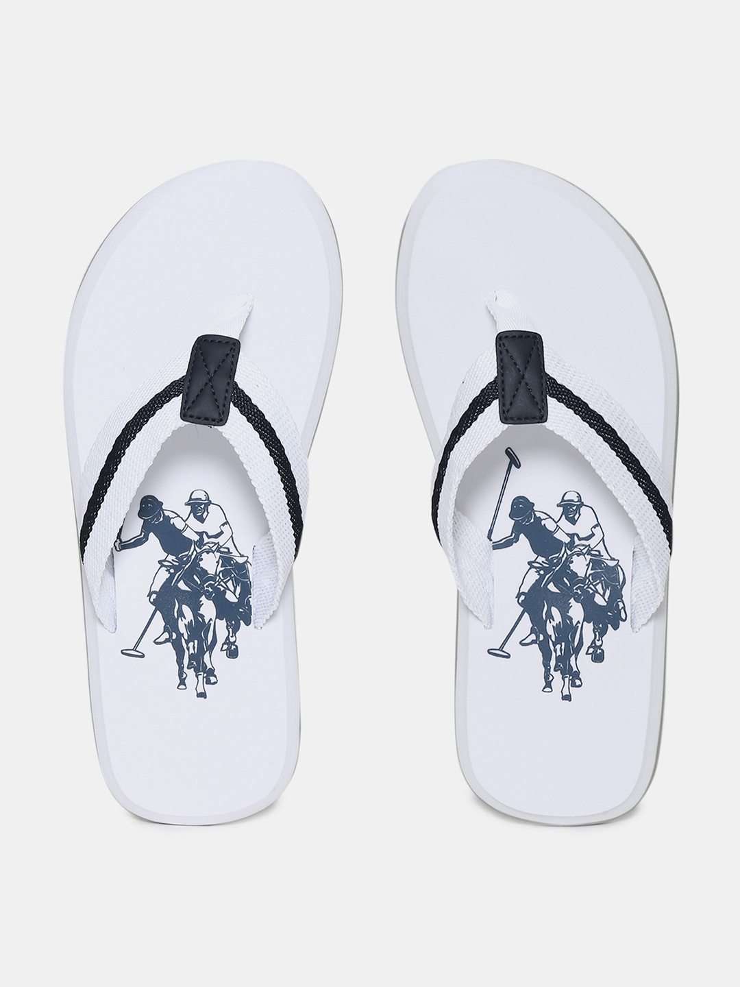 

U.S. Polo Assn. Men White Printed Thong Flip-Flops