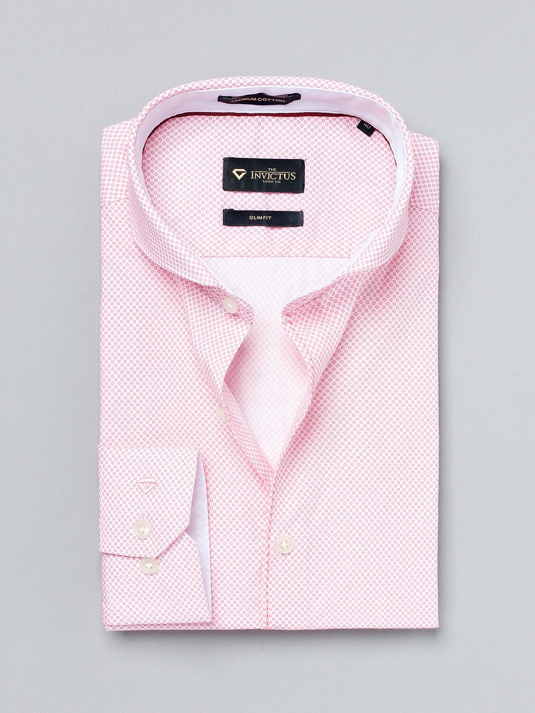 

INVICTUS Pink Printed Slim Formal Shirt