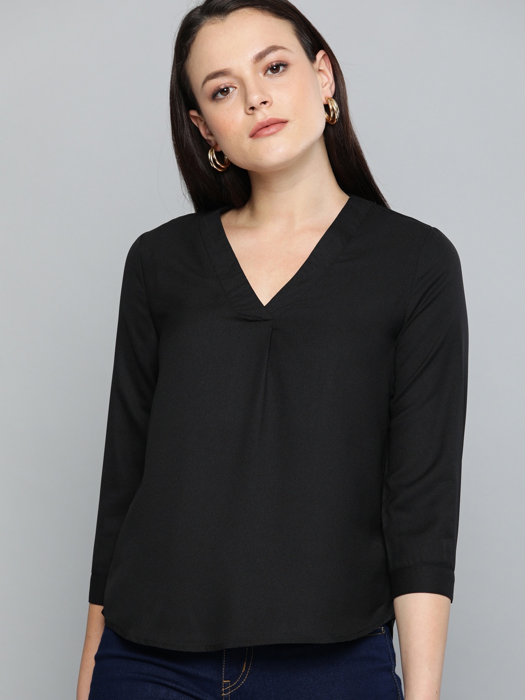

Chemistry Women Black Solid Top