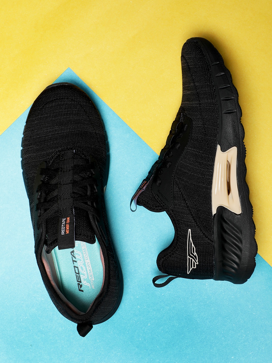 

Red Tape Women Black Textile Walking Shoes