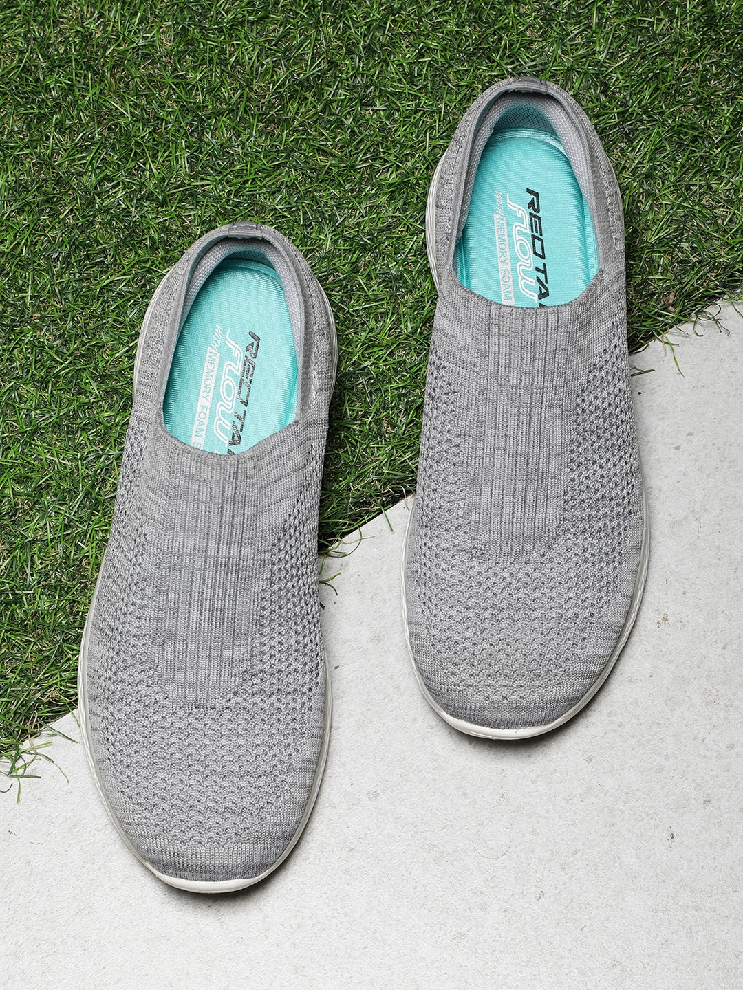 

Red Tape Women Grey Textile Walking Shoes