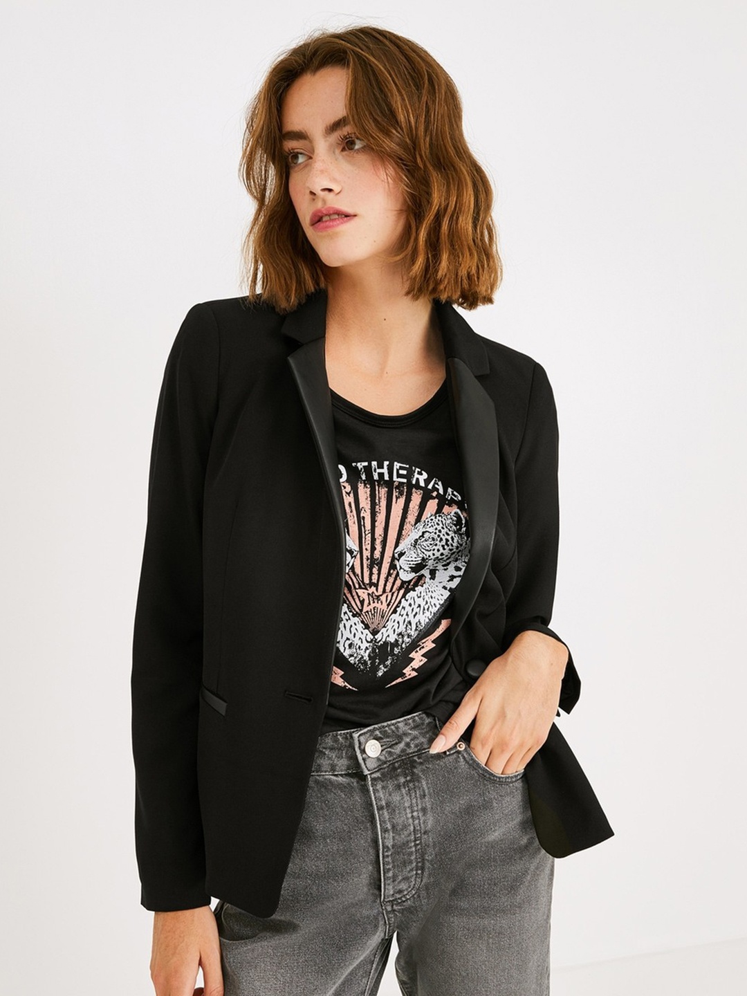 

promod Women Black Tailored Jacket