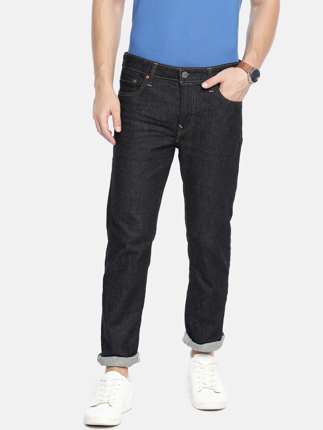 

AMERICAN EAGLE OUTFITTERS Men Blue Slim Straight Fit Mid-Rise Clean Look Stretchable Jeans