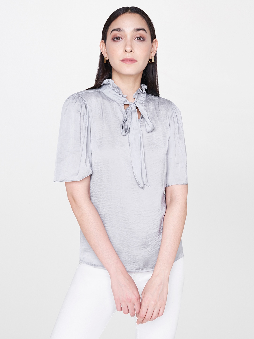 

AND Women Grey Solid Top