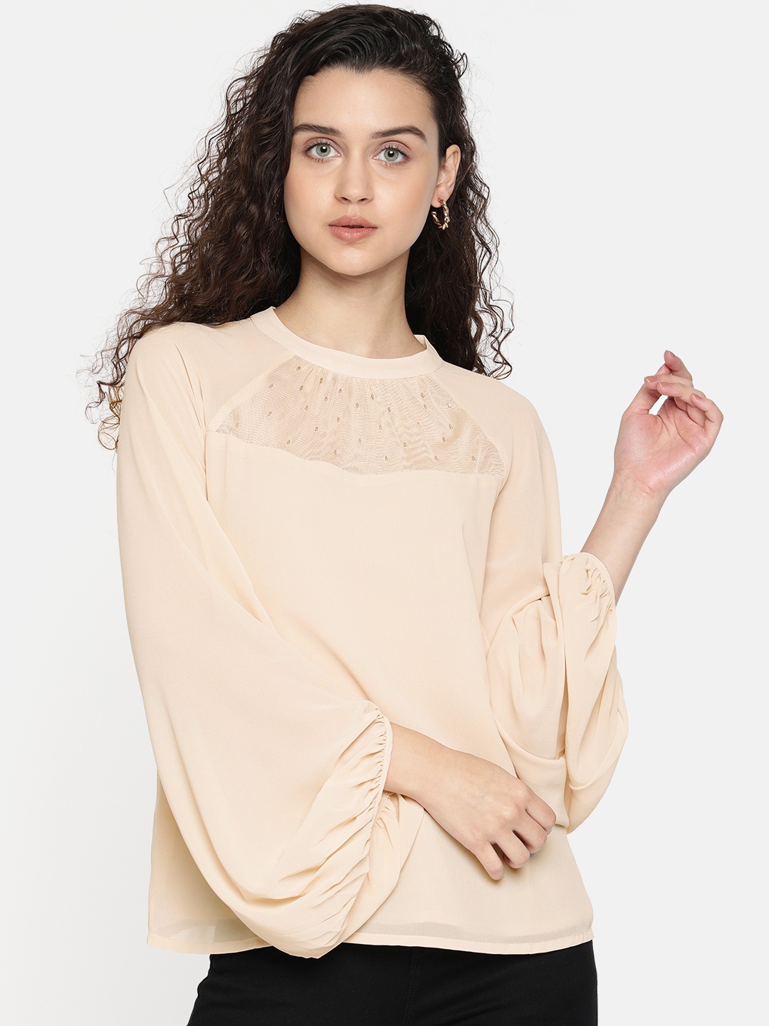 

AND Women Beige Solid Top