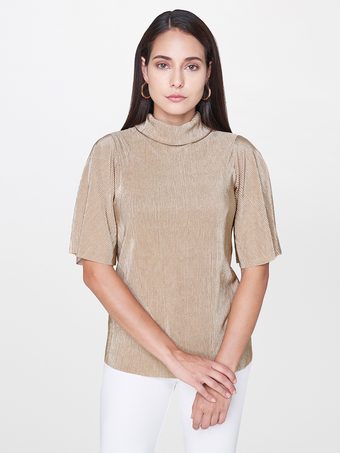 

AND Women Brown Solid Top