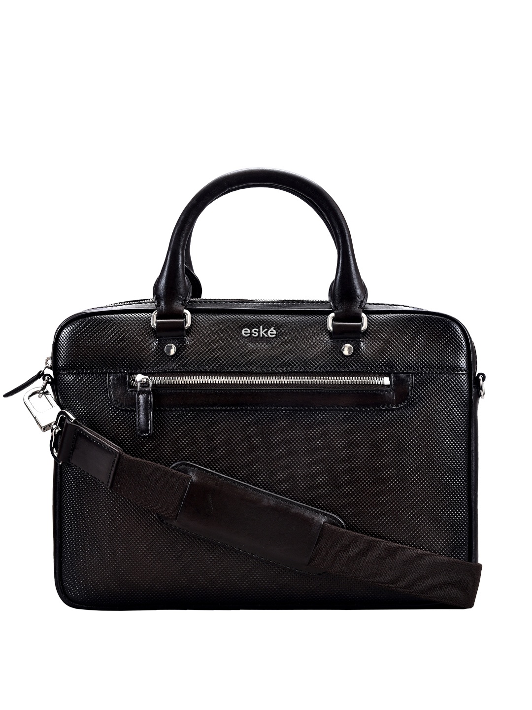 

Eske Men Brown Solid Leather Laptop Bag