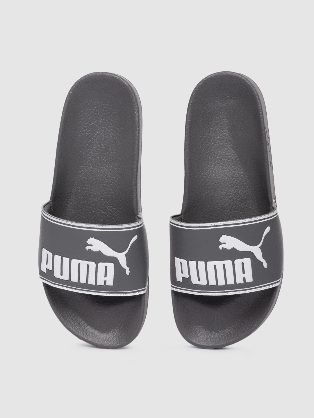 

Puma Unisex Grey & White Solid Leadcat Sliders