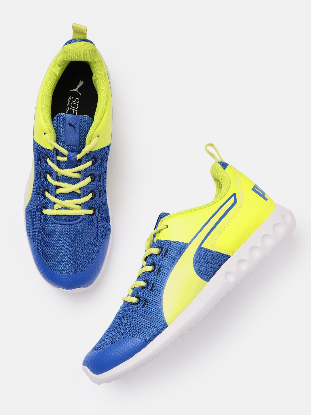 

Puma Men Blue & Fluorescent Green Solid Chromeson IDP Regular Running Shoes