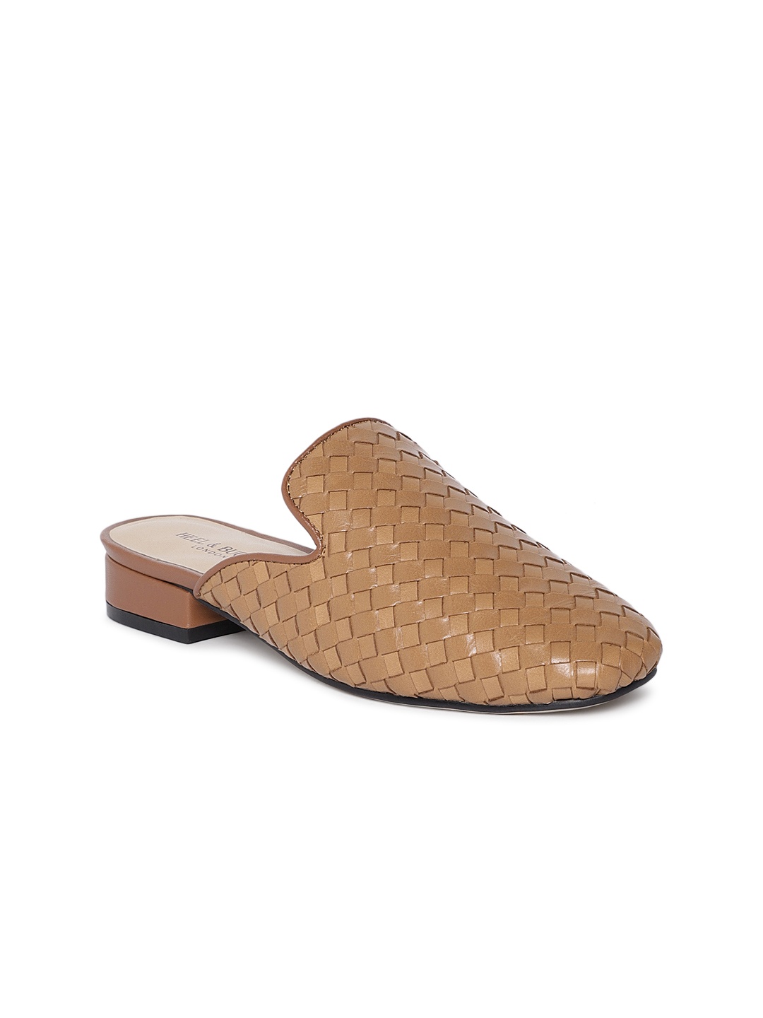 

Heel & Buckle London Women Tan Woven Design Leather Mules
