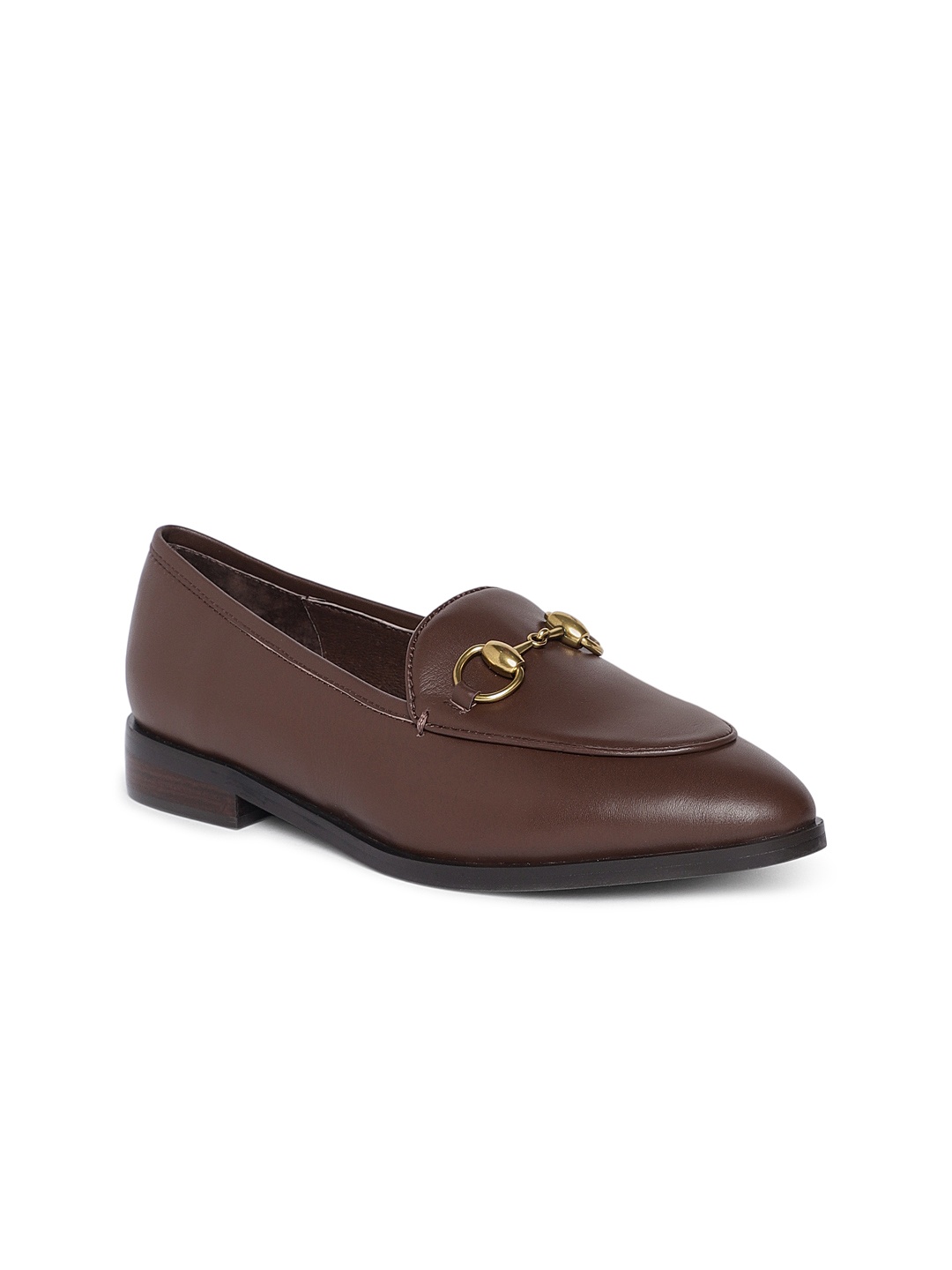 

Heel & Buckle London Women Brown Solid Leather Ballerinas