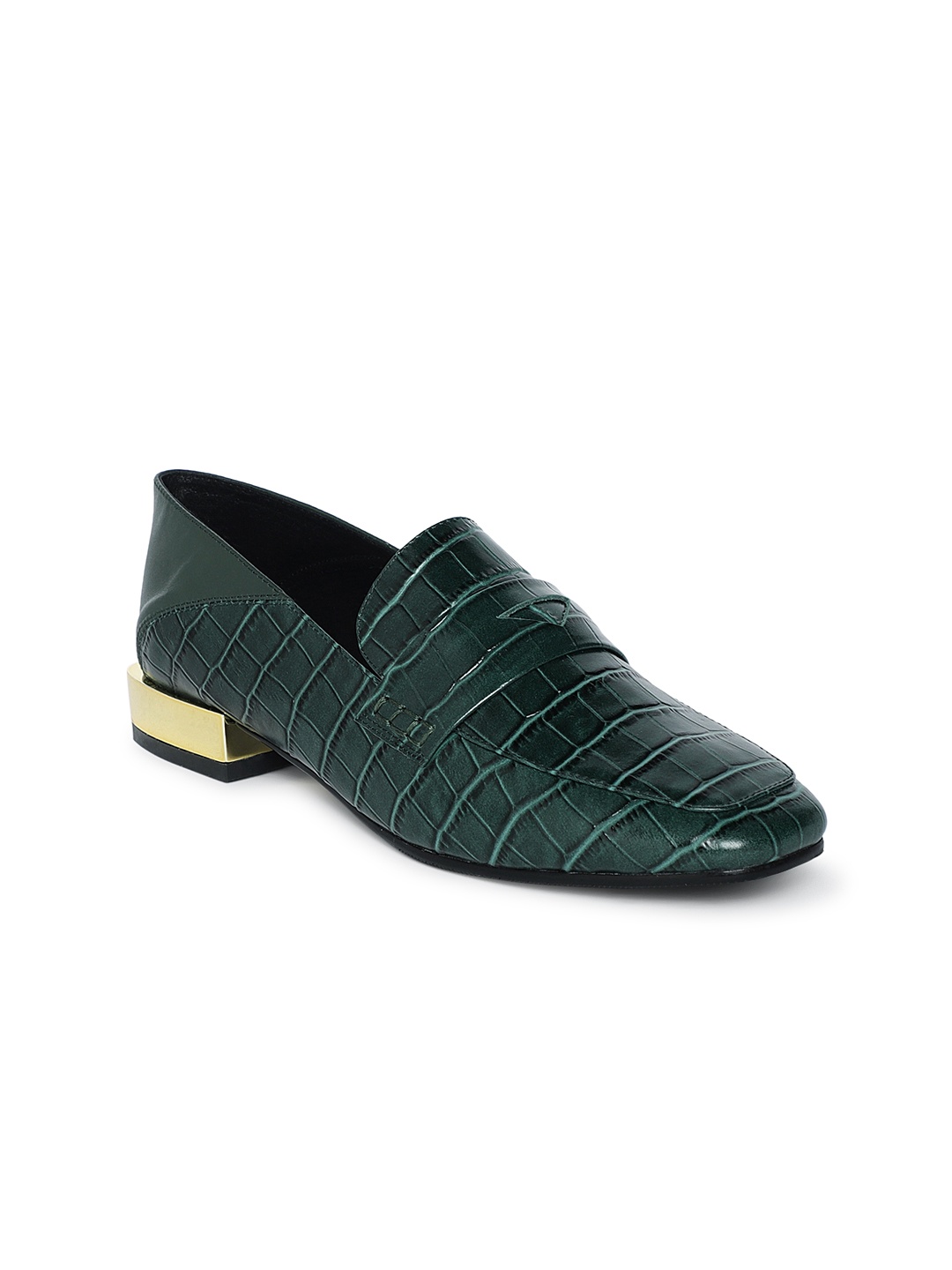 

Heel & Buckle London Women Green Leather Loafers