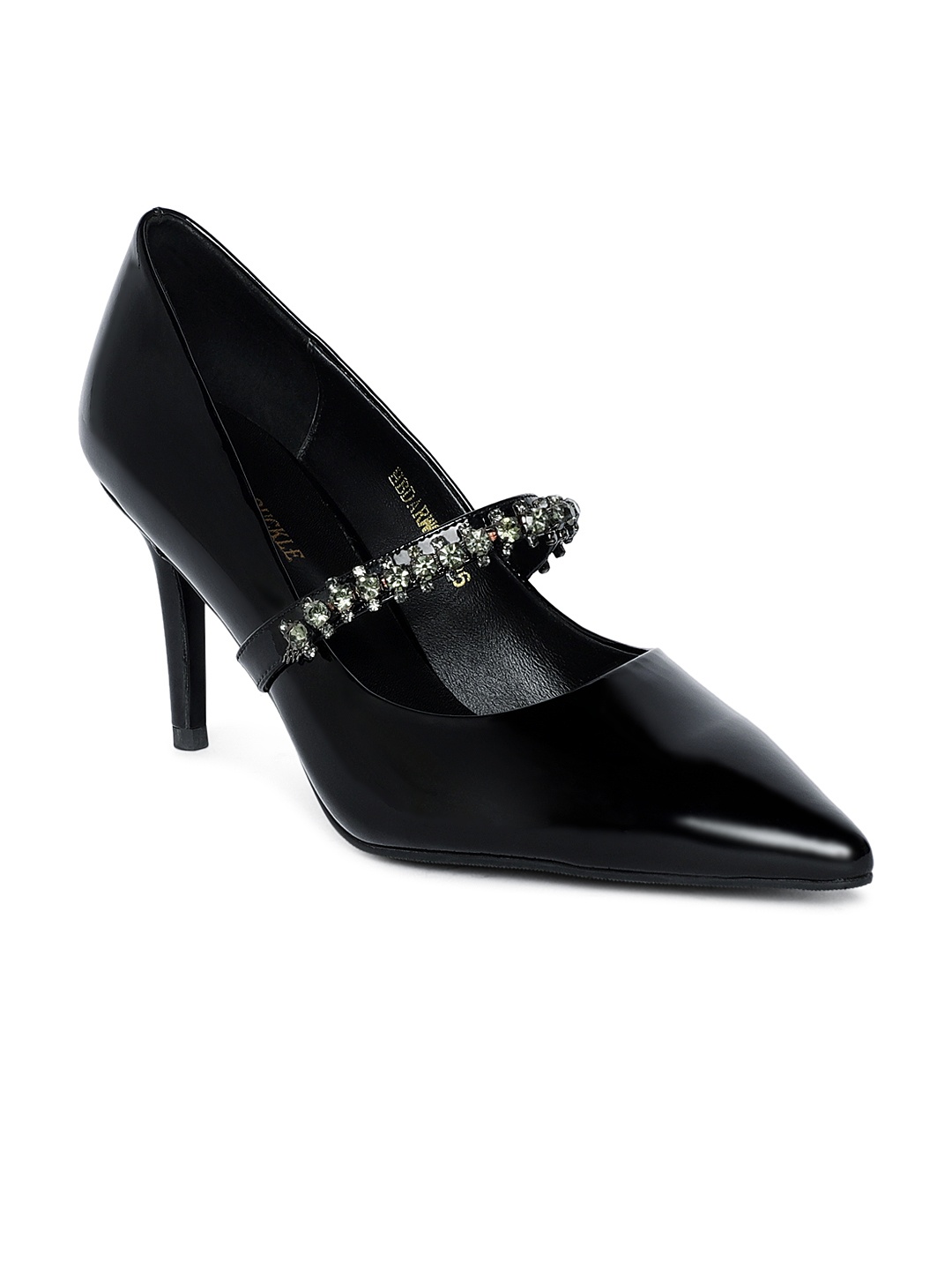 

Heel & Buckle London Women Black Embellished Leather Pumps