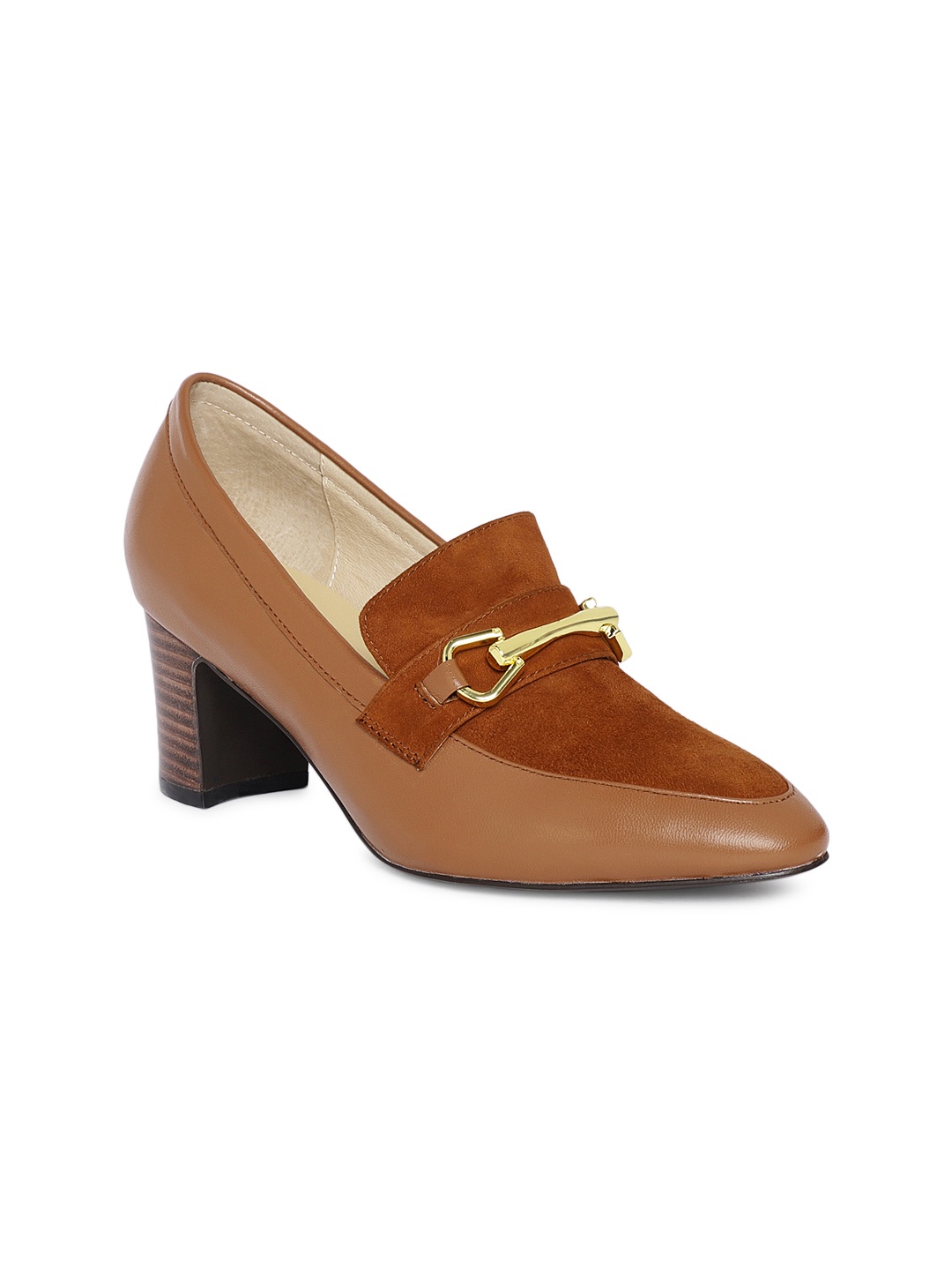 

Heel & Buckle London Women Brown Colourblocked Leather Pumps