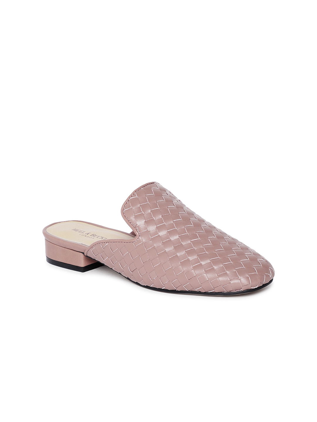 

Heel & Buckle London Women Pink Woven Design Leather Mules