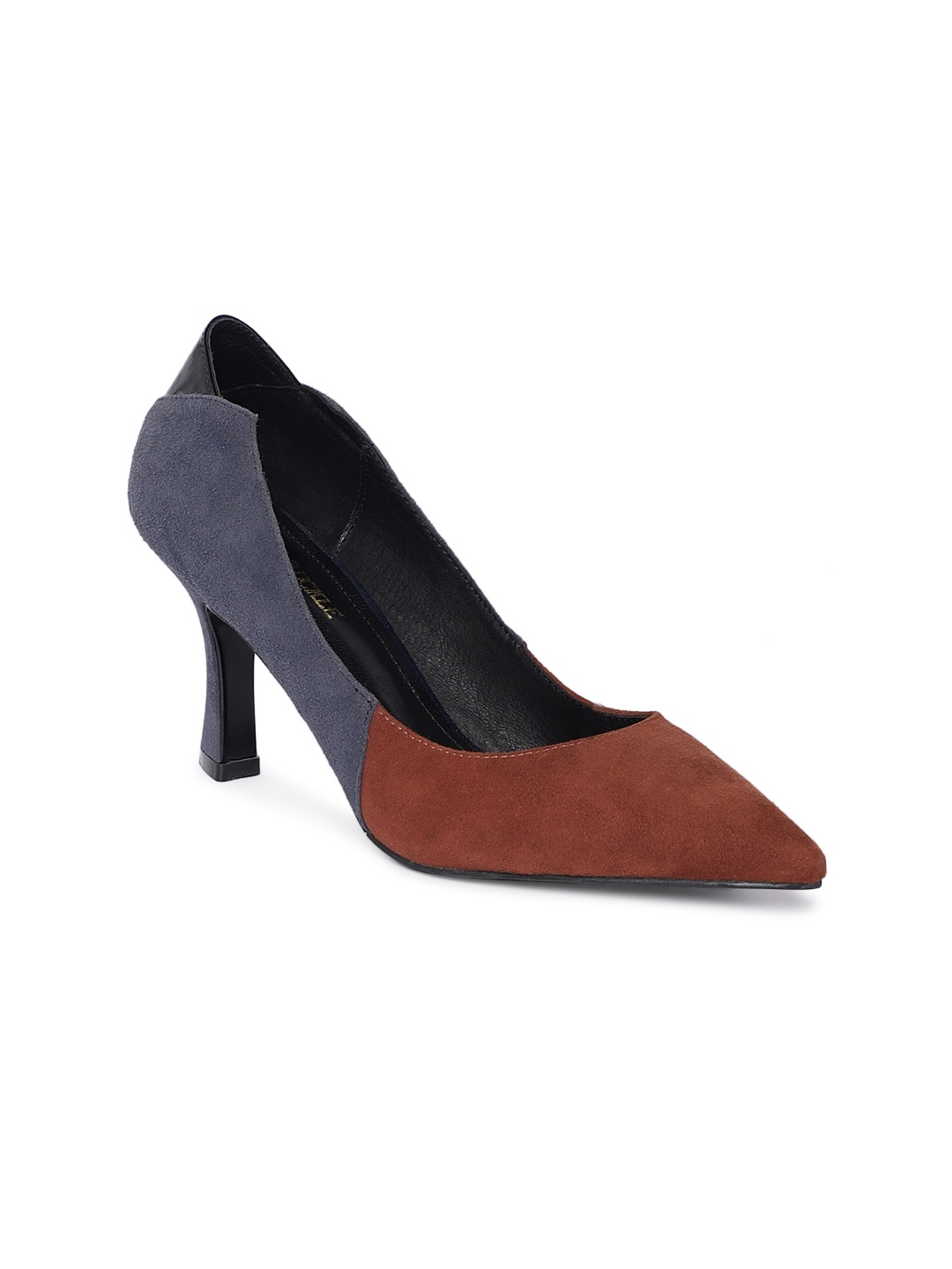 

Heel & Buckle London Women Blue & Brown Colourblocked Suede Pumps