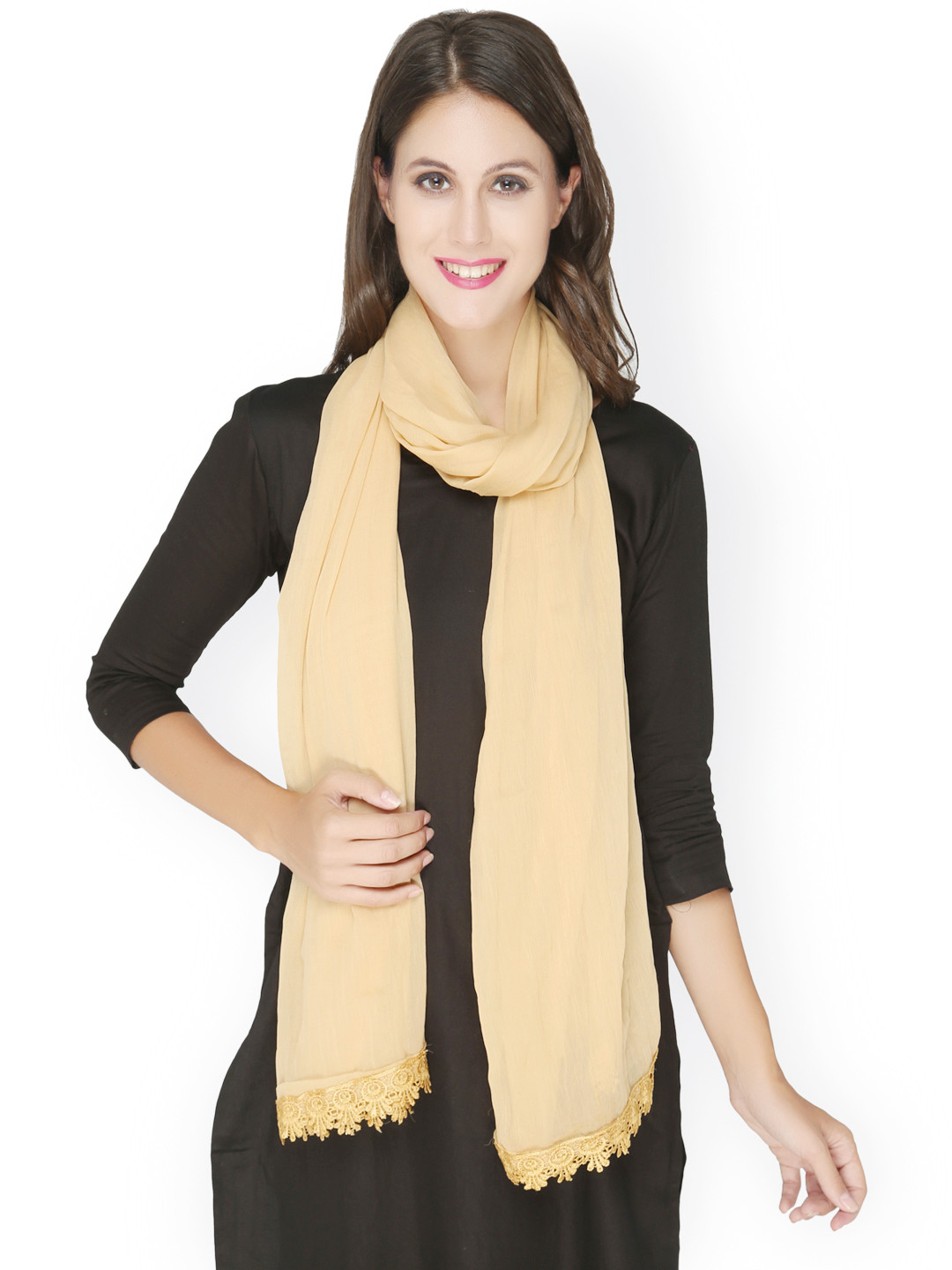 

Dupatta Bazaar Beige Chiffon Dupatta