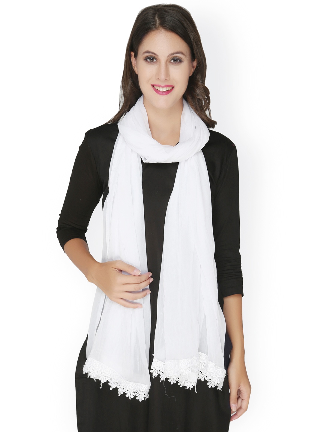 

Dupatta Bazaar White Chiffon Dupatta