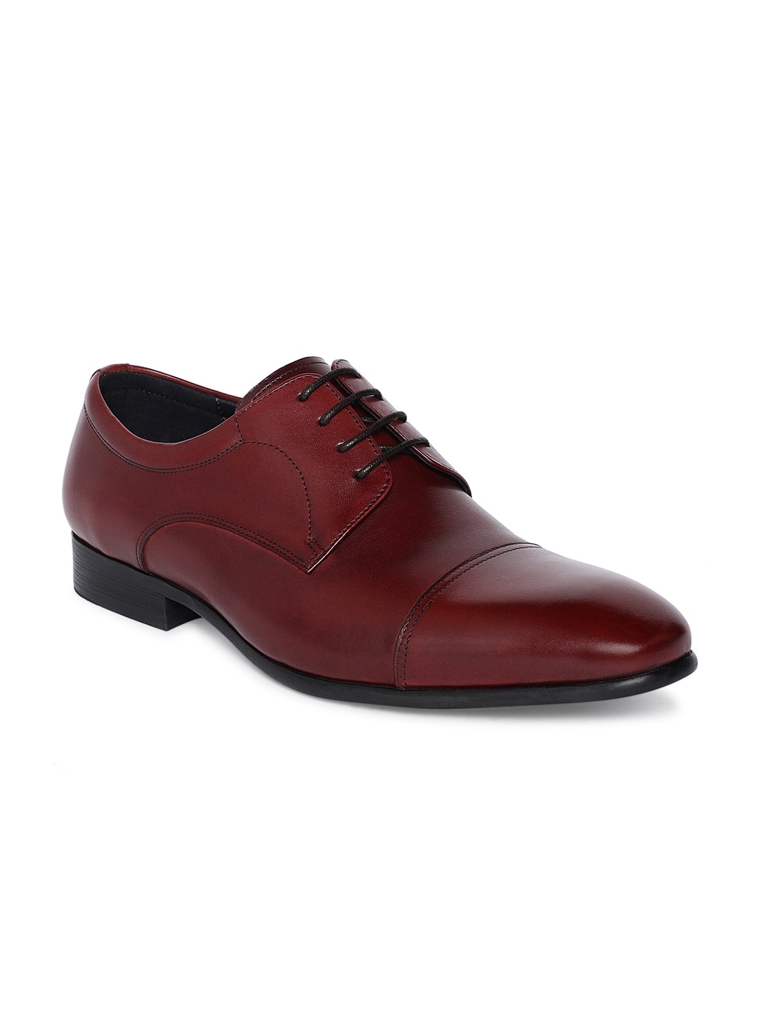 

Heel & Buckle London Men Maroon Solid Formal Leather Derby