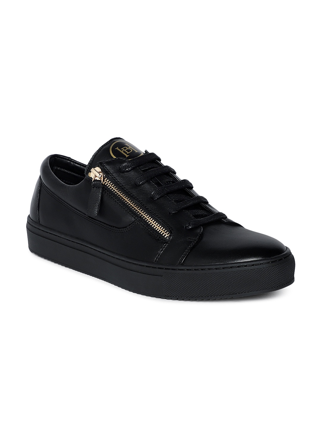 

Heel & Buckle London Men Black Leather Sneakers