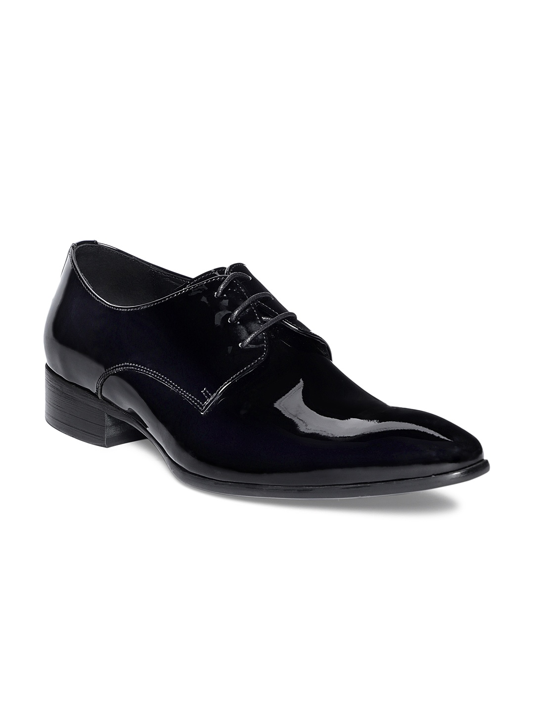 

Heel & Buckle London Men Black Solid Leather Formal Derbys