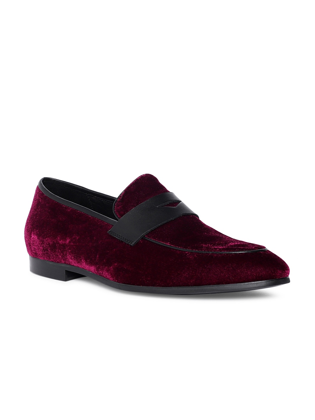 

Heel & Buckle London Men Burgundy Velvet Penny Loafers
