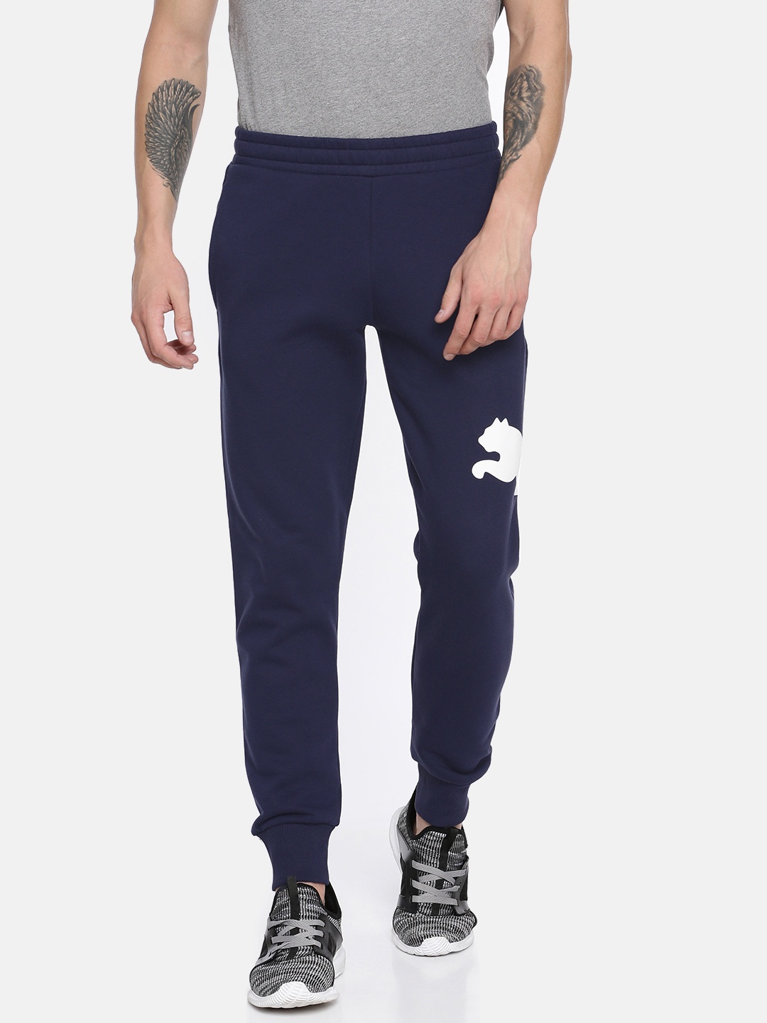 

Puma Men Navy Blue Printed Straight Fit Modern Sports FL Joggers