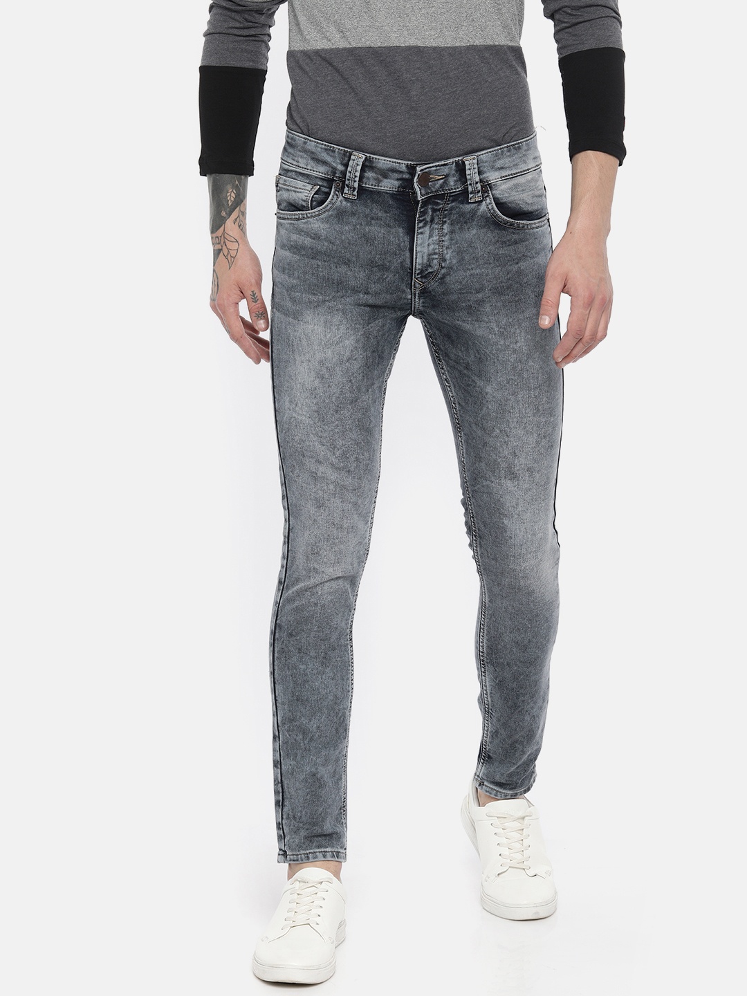 

SPYKAR Men Blue Super Skinny Fit Low-Rise Clean Look Stretchable Jeans