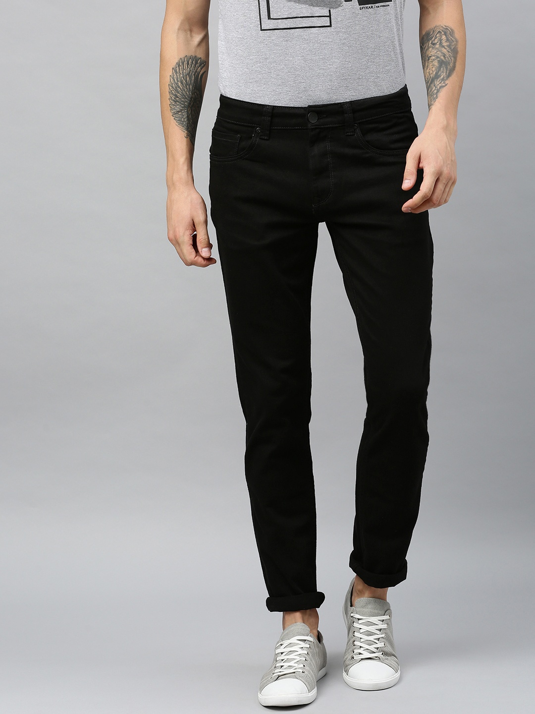 

SPYKAR Men Black Slim Fit Low-Rise Clean Look Stretchable Jeans