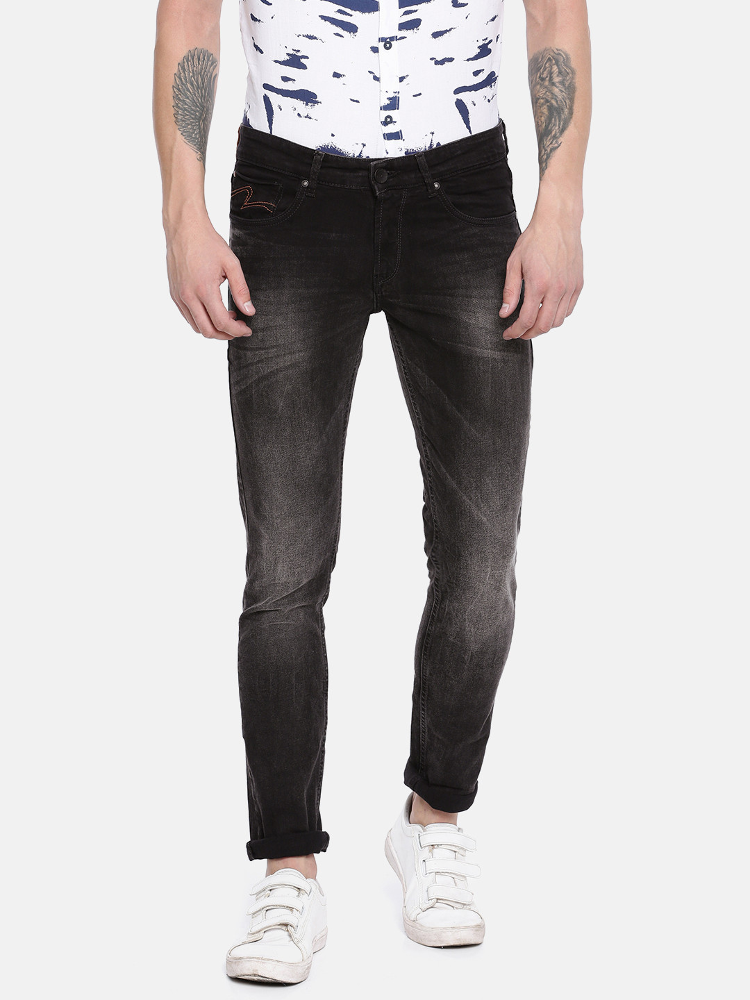 

SPYKAR Men Black Skinny Fit Low-Rise Clean Look Stretchable Jeans