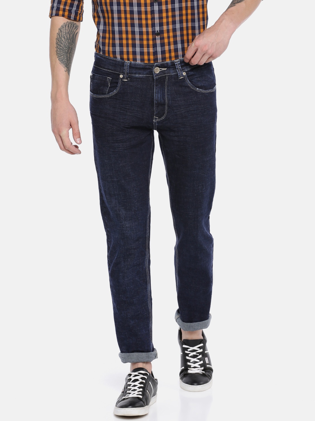 

SPYKAR Men Blue Ricardo Straight Fit Low-Rise Clean Look Stretchable Jeans