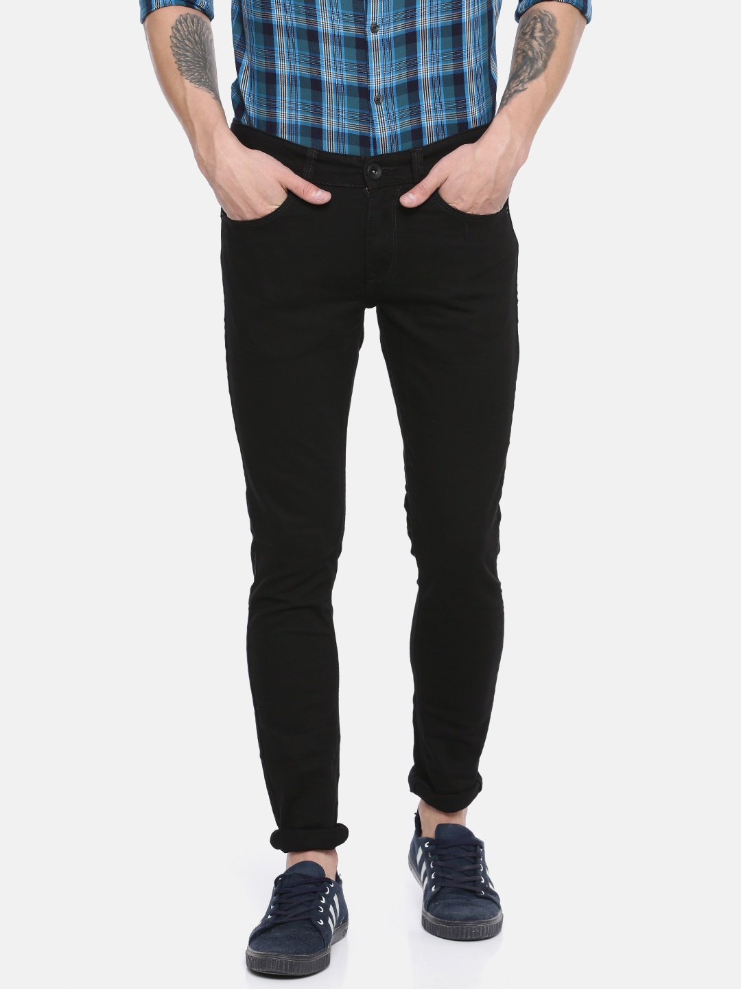 

SPYKAR Men Black Skinny Fit Low-Rise Clean Look Stretchable Jeans