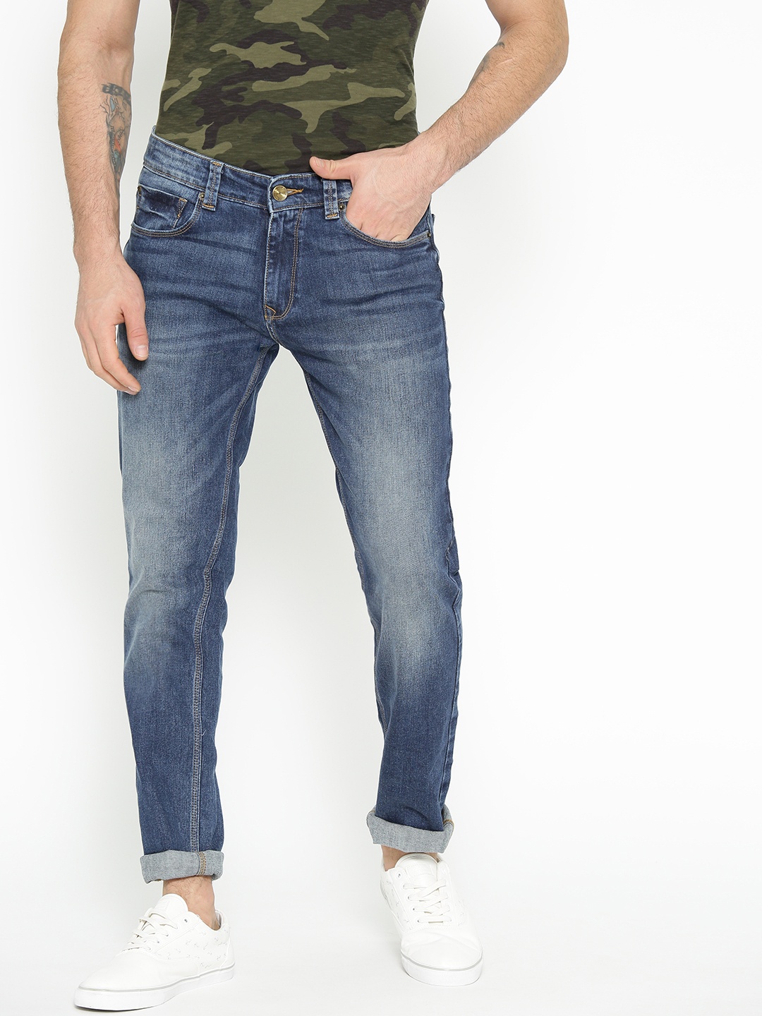 

SPYKAR Men Navy Blue Slim Fit Low-Rise Clean Look Stretchable Jeans