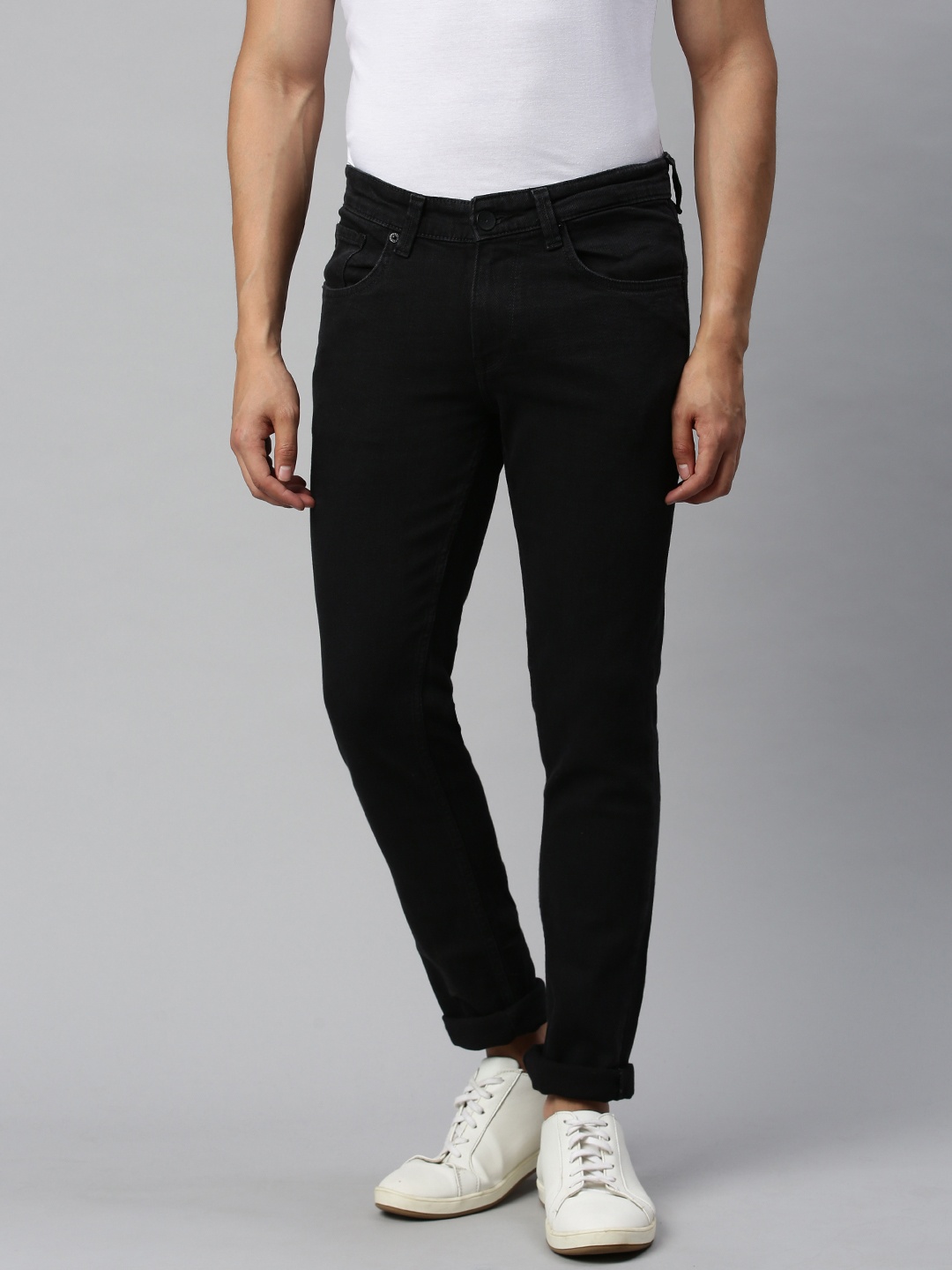 

SPYKAR Men Black Skinny Fit Low-Rise Clean Look Stretchable Jeans