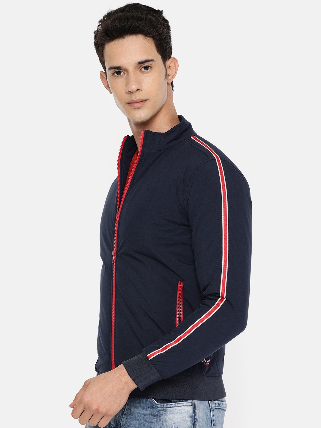 

SPYKAR Men Navy Blue Solid Insulator Bomber Jacket
