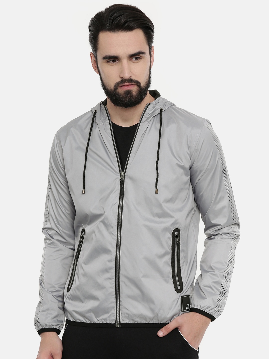 

SPYKAR Men Grey Solid Windcheater Jacket
