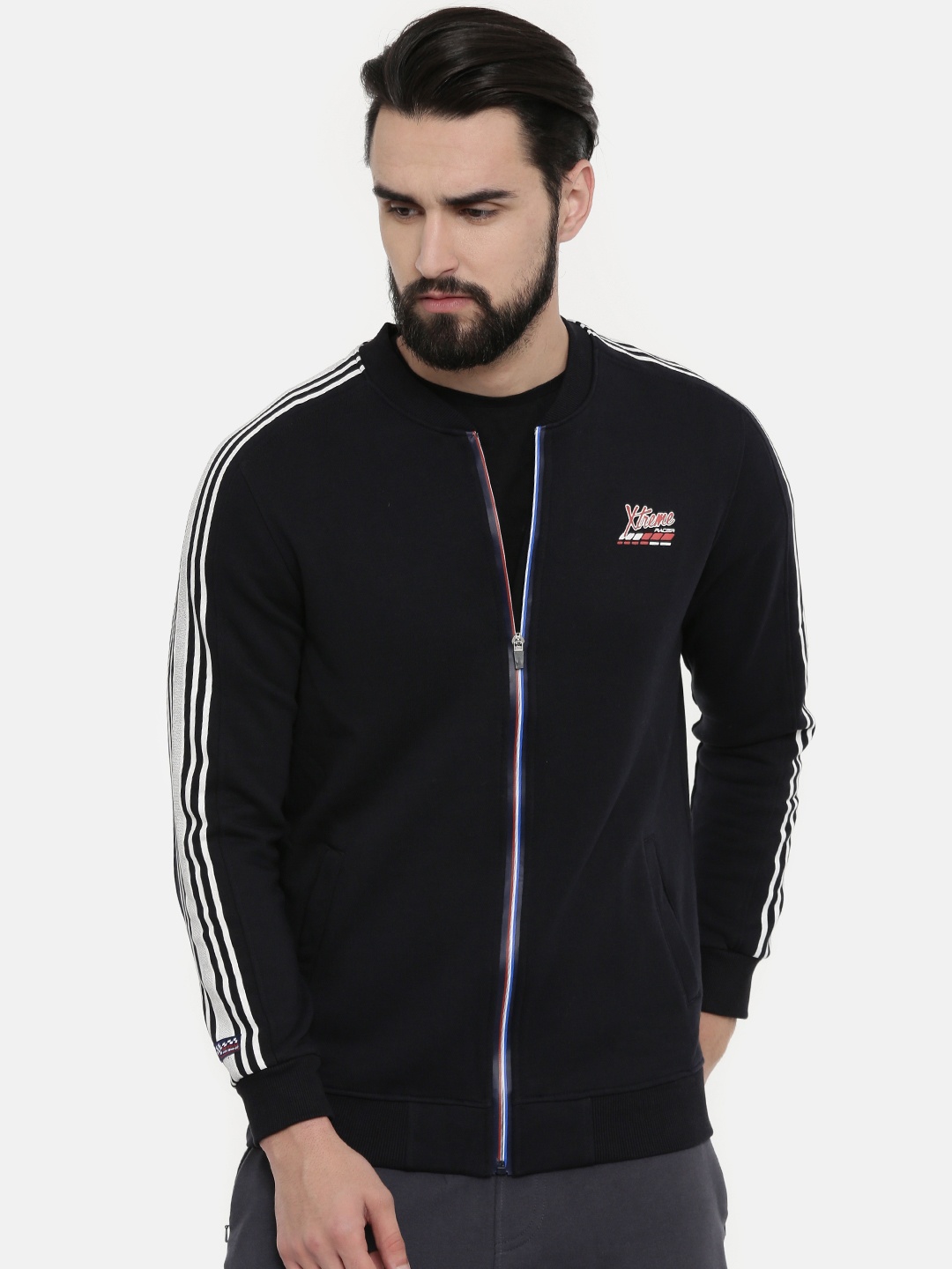 

SPYKAR Men Navy Blue Printed Sweatshirt