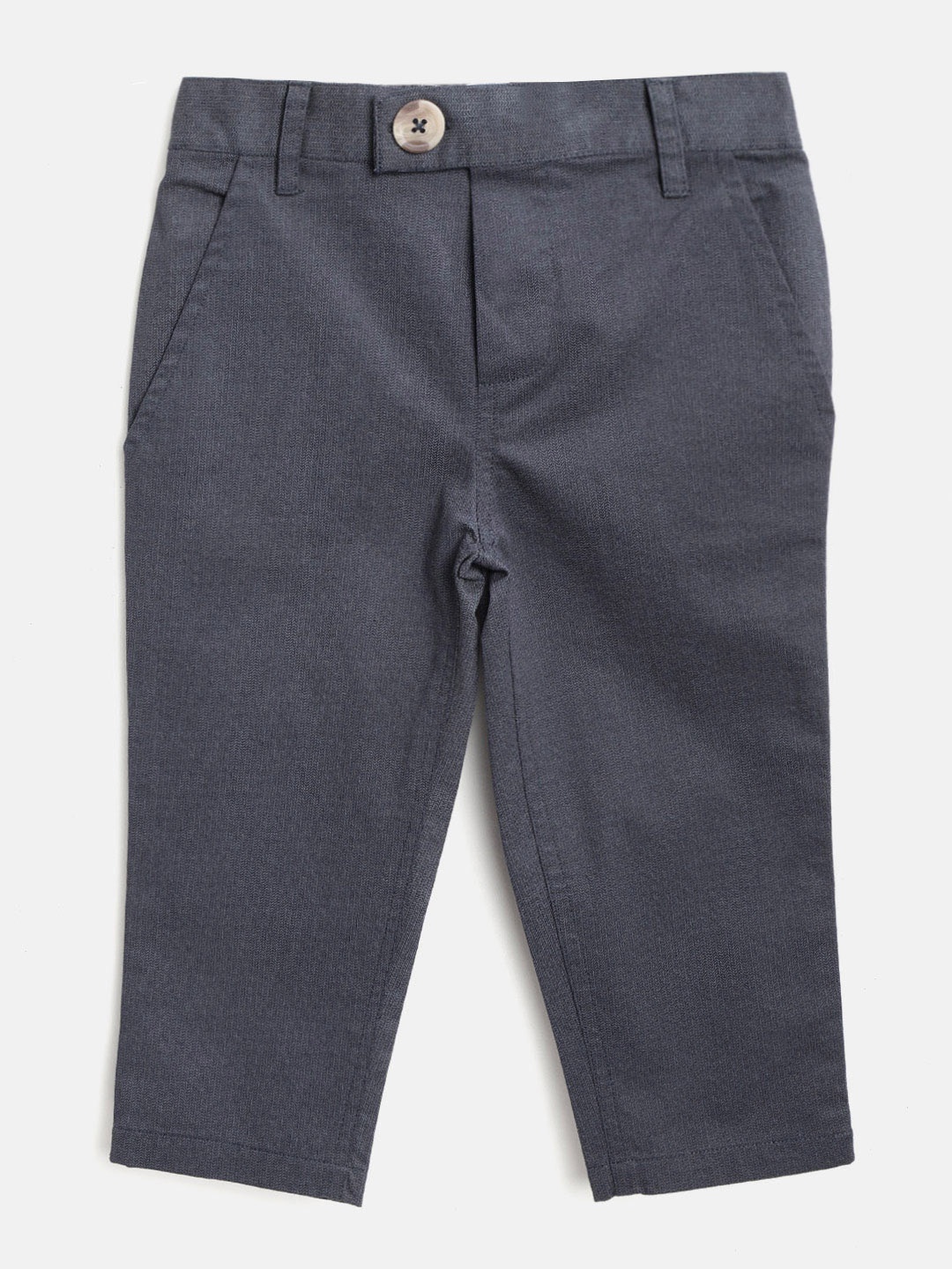 

Nauti Nati Boys Charcoal Grey Regular Fit Printed Trousers