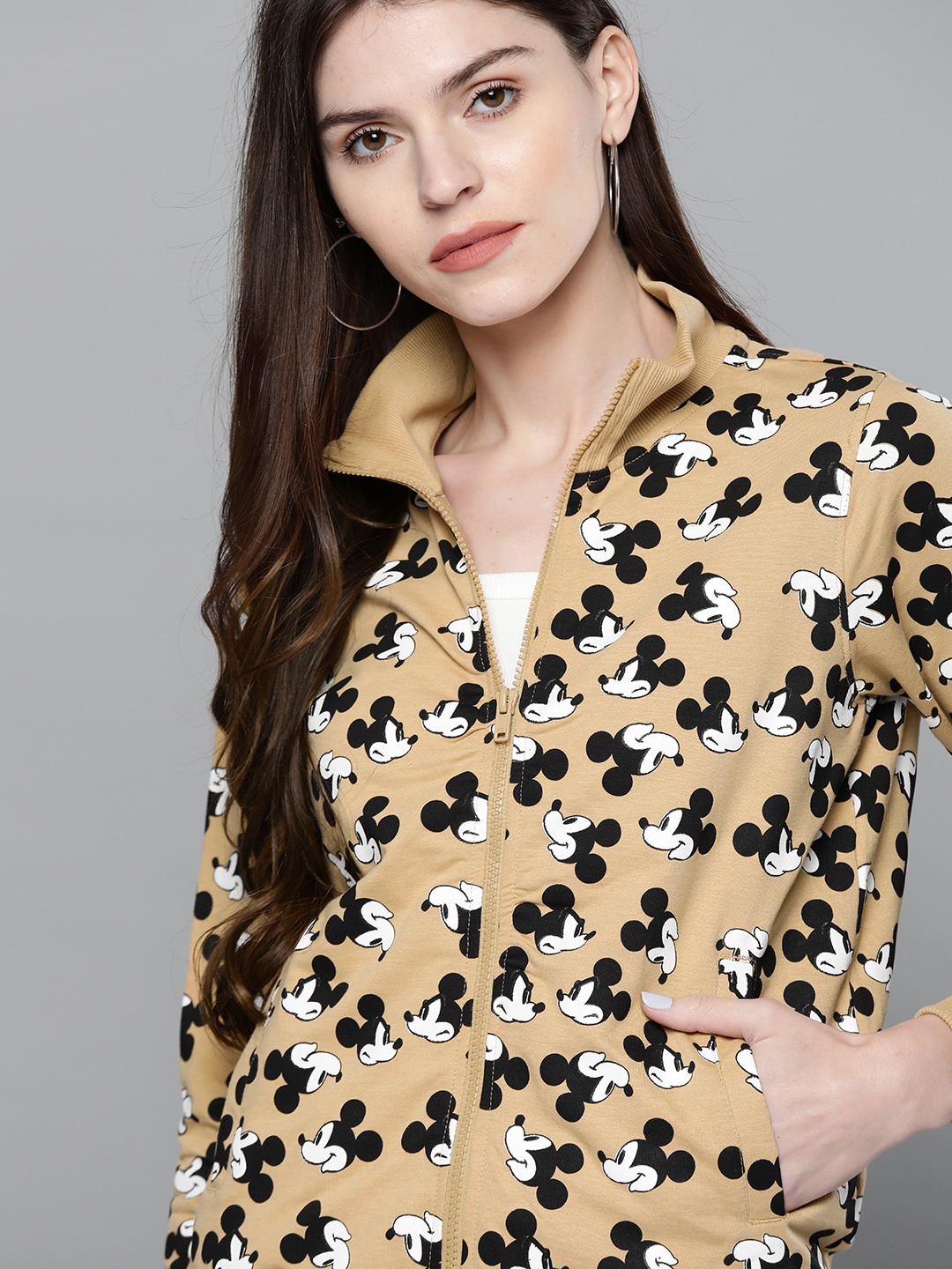 

Kook N Keech Disney Women Beige & Black Printed Sweatshirt